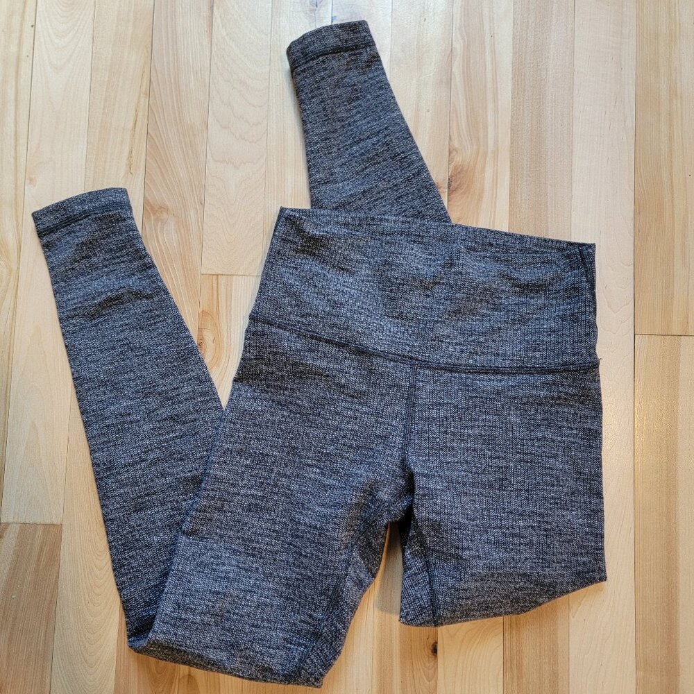 Lululemon Wunder Under Leggings Size 6 Heathered Black